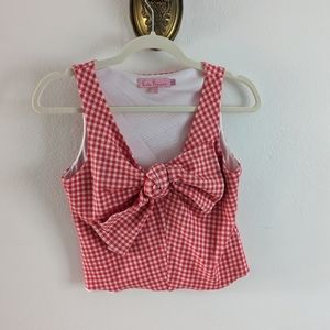 Red Gingham Bow Top